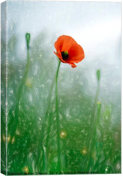 Lone Poppy Canvas Print by Alan Simpson