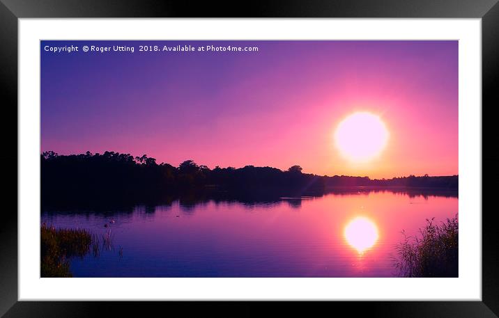 Purple Sky at night Framed Mounted Print by Roger Utting