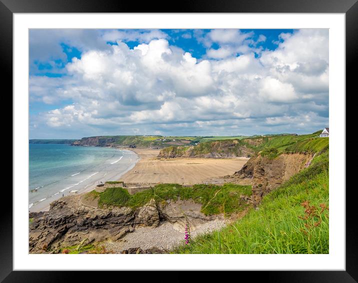 Little Haven and Broad Haven, Pembrokeshire. Framed Mounted Print by Colin Allen