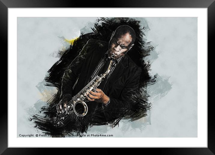 The Sax Man Framed Mounted Print by Keith Furness