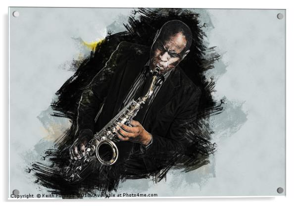 The Sax Man Acrylic by Keith Furness