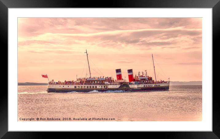 Waverley Paddle Steamer Framed Mounted Print by Ros Ambrose
