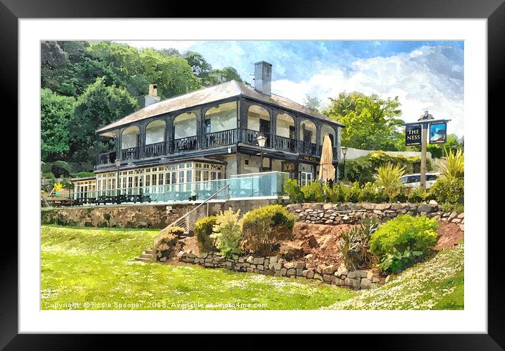The Ness Hotel at Shaldon in South Devon Framed Mounted Print by Rosie Spooner