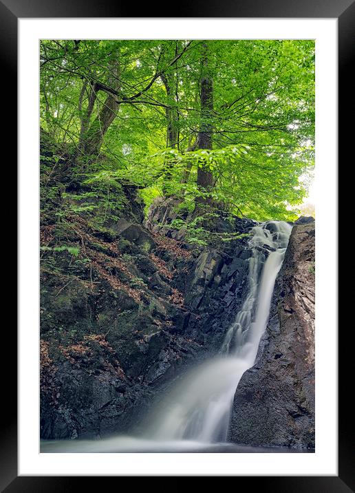 Forsakar Waterfall in Skane Framed Mounted Print by Antony McAulay