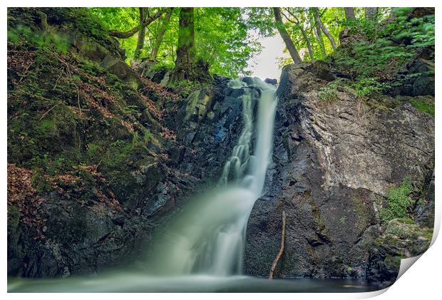 Forsakar Waterfall in Sweden Print by Antony McAulay