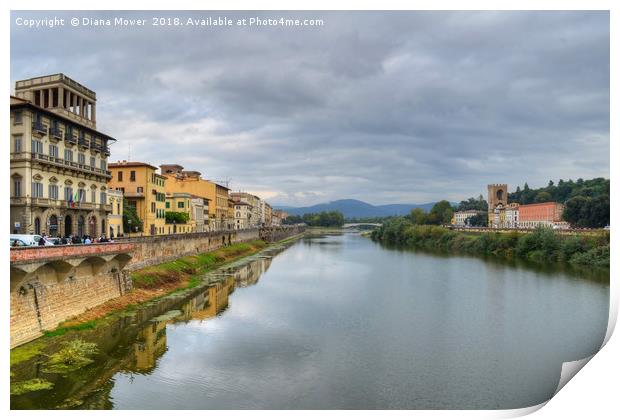 The river Arno Italy Print by Diana Mower