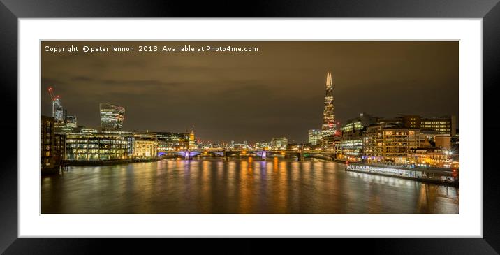 North Bank to South Bank Framed Mounted Print by Peter Lennon