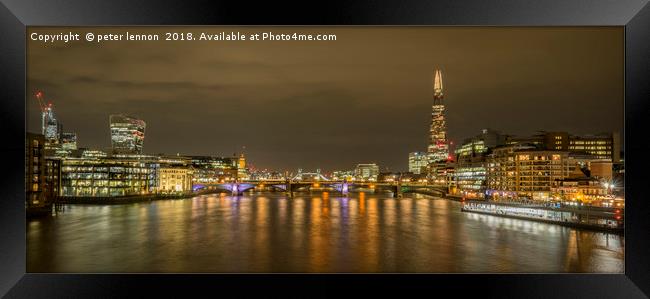 North Bank to South Bank Framed Print by Peter Lennon