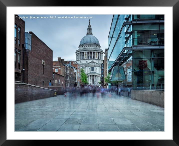 St Pauls Ghosts Framed Mounted Print by Peter Lennon