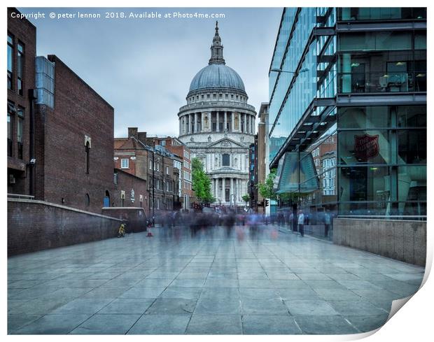 St Pauls Ghosts Print by Peter Lennon
