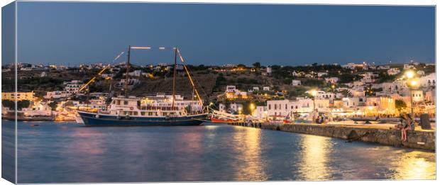 Night-time in Mykonos Canvas Print by Naylor's Photography