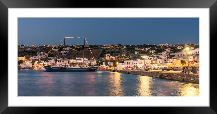 Night-time in Mykonos Framed Mounted Print by Naylor's Photography
