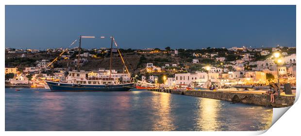 Night-time in Mykonos Print by Naylor's Photography