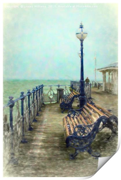 Swanage Pier Print by Linsey Williams