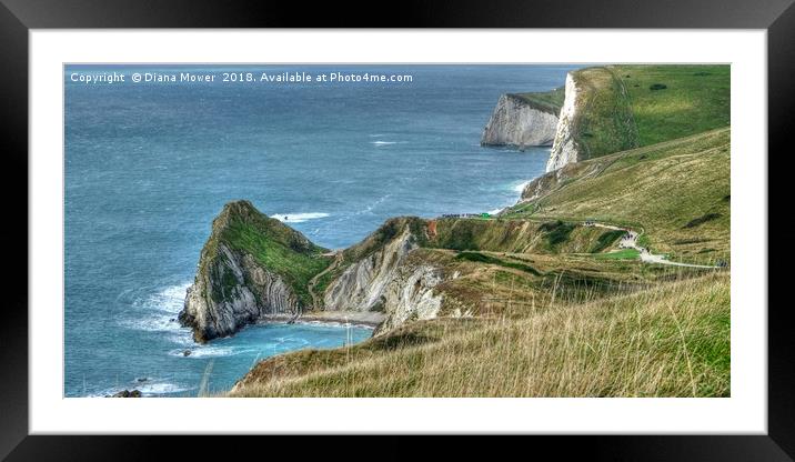 Man O' War Bay and the Jurassic Coast Framed Mounted Print by Diana Mower