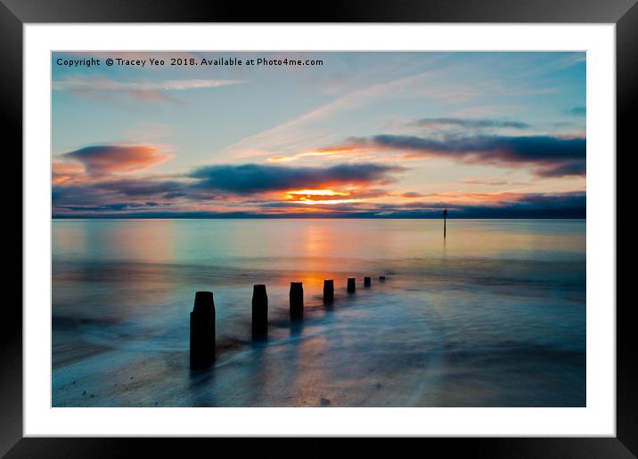 Daybreak from Teignmouth Beach Framed Mounted Print by Tracey Yeo