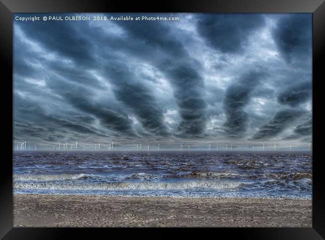East coast storm Framed Print by PAUL OLBISON