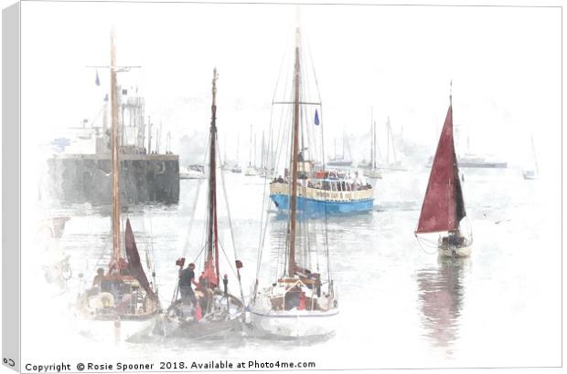 Heritage Sailing Regatta at Brixham in South Devon Canvas Print by Rosie Spooner