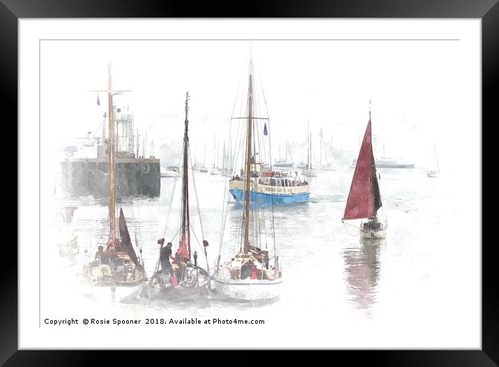 Heritage Sailing Regatta at Brixham in South Devon Framed Mounted Print by Rosie Spooner