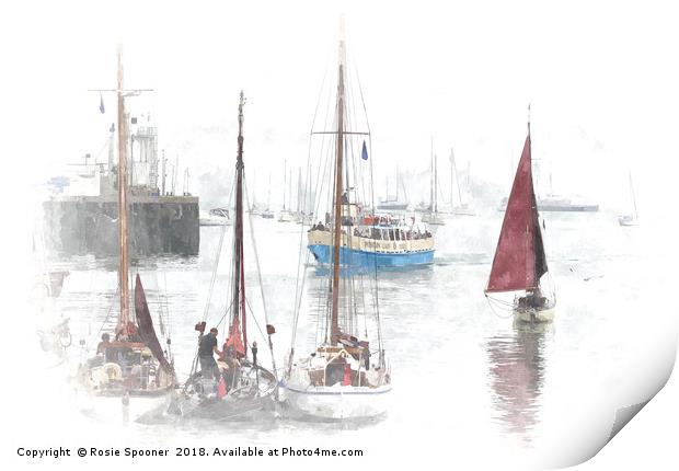 Heritage Sailing Regatta at Brixham in South Devon Print by Rosie Spooner
