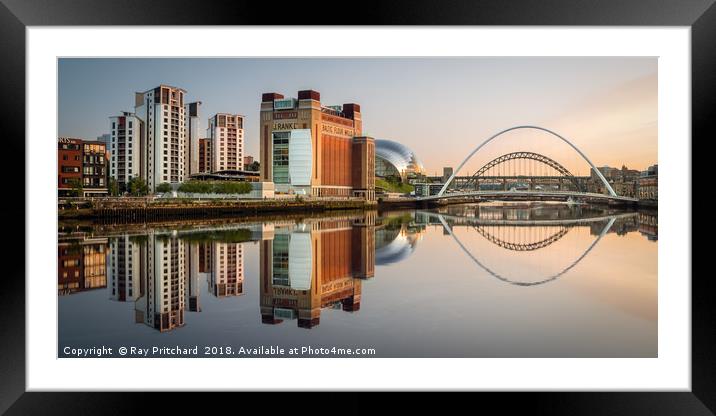 Summer Reflections on the Tyne Framed Mounted Print by Ray Pritchard