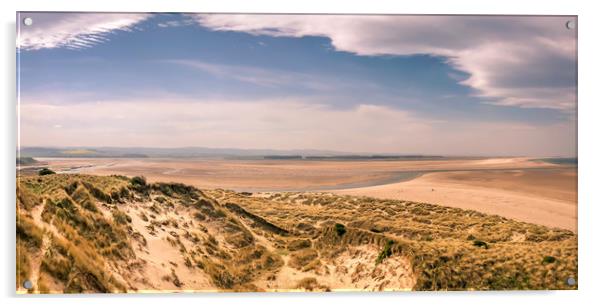Panoramic from Budle Dunes Acrylic by Naylor's Photography
