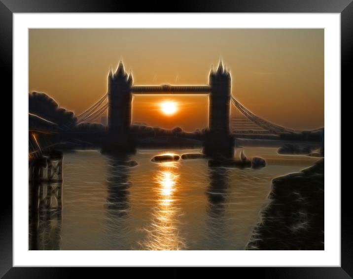 Sunrise Tower Bridge London Fractals Framed Mounted Print by David French