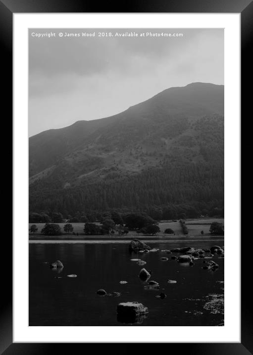 Bassenthwaite in black and white Framed Mounted Print by James Wood