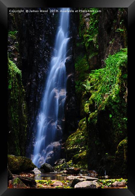 Scale Force waterfall Framed Print by James Wood