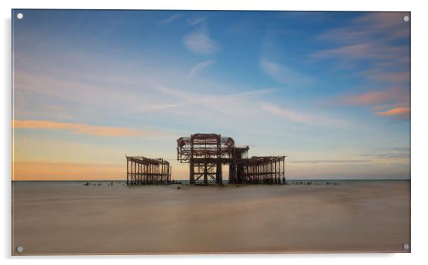 Pier Remains Brighton Acrylic by Clive Eariss