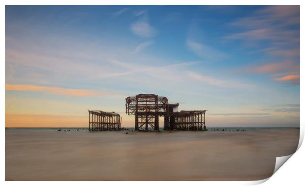 Pier Remains Brighton Print by Clive Eariss