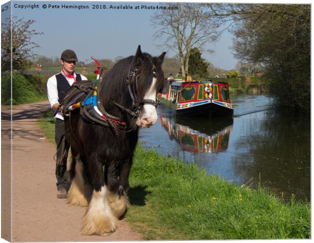 Horse and Barge Canvas Print by Pete Hemington