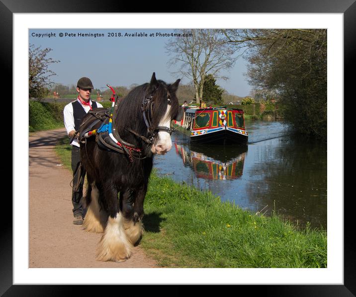 Horse and Barge Framed Mounted Print by Pete Hemington