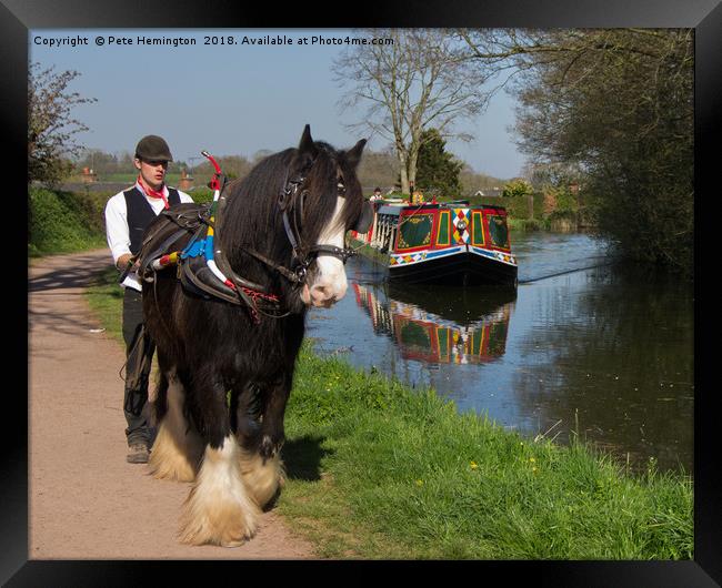 Horse and Barge Framed Print by Pete Hemington