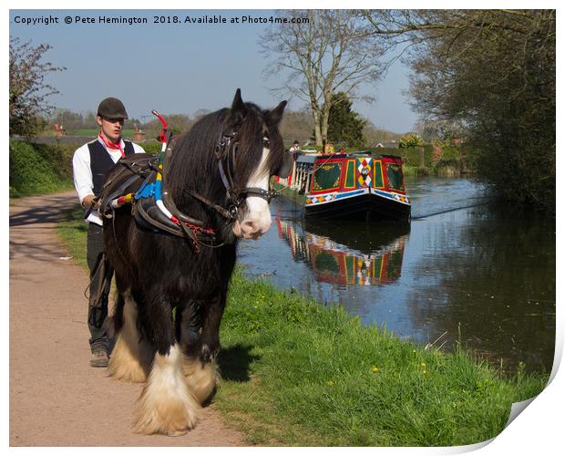 Horse and Barge Print by Pete Hemington