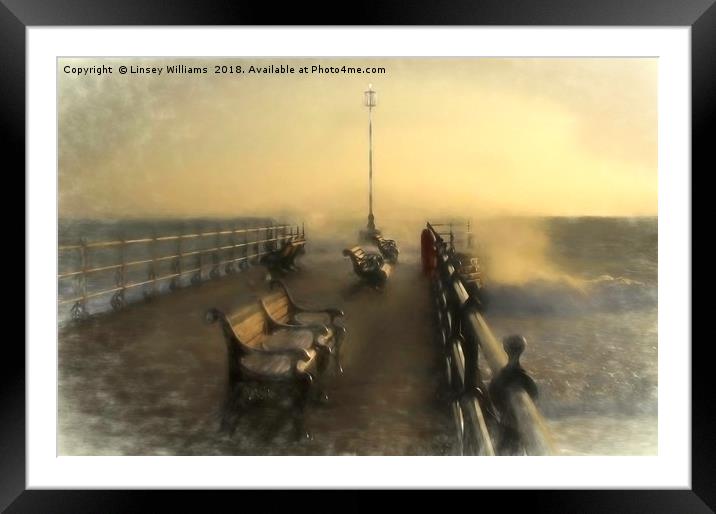 Winter Sunrise Swanage Jetty Framed Mounted Print by Linsey Williams