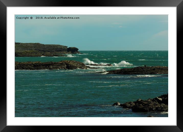 TREARDDUR ROCKS Framed Mounted Print by andrew saxton