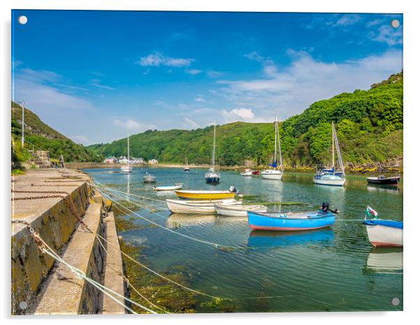 The Boats at Solva, Pembrokeshire. Acrylic by Colin Allen