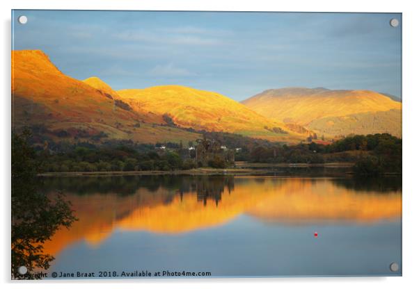 Loch Awe Sunset Acrylic by Jane Braat