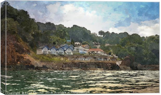 The Cary Arms at Babbacombe viewed from the sea Canvas Print by Rosie Spooner