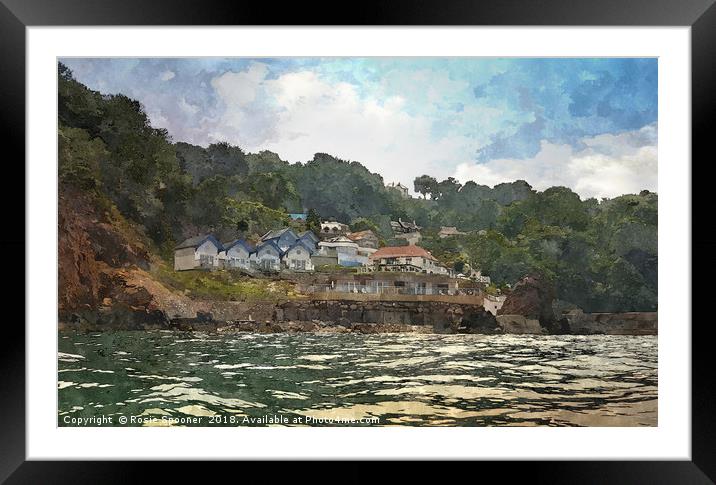 The Cary Arms at Babbacombe viewed from the sea Framed Mounted Print by Rosie Spooner