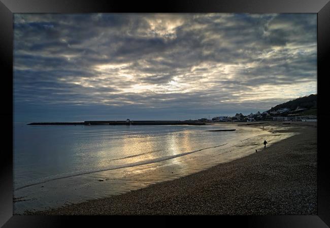 Lyme Regis Sunset                      Framed Print by Darren Galpin