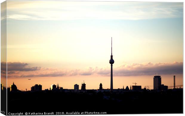 Berlin skyline at sunset, Germany Canvas Print by KB Photo