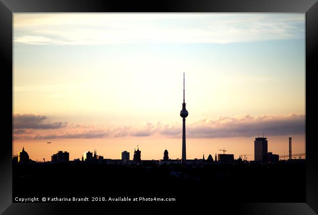Berlin skyline at sunset, Germany Framed Print by KB Photo