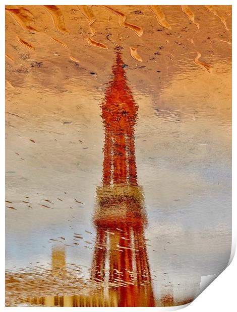 Blackpool Tower Reflection  Print by Victor Burnside