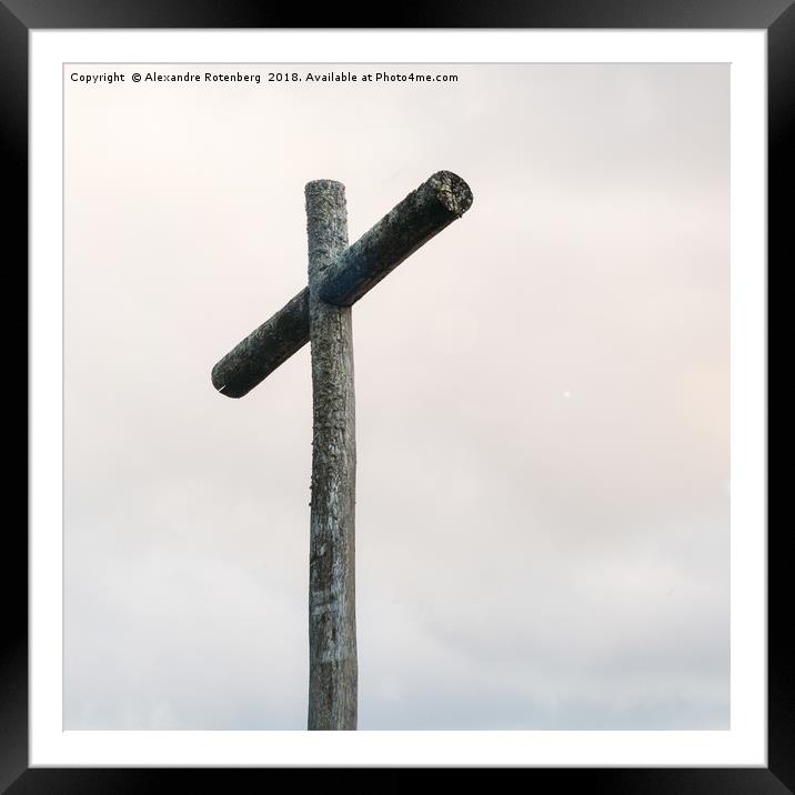 Wooden Cross Framed Mounted Print by Alexandre Rotenberg