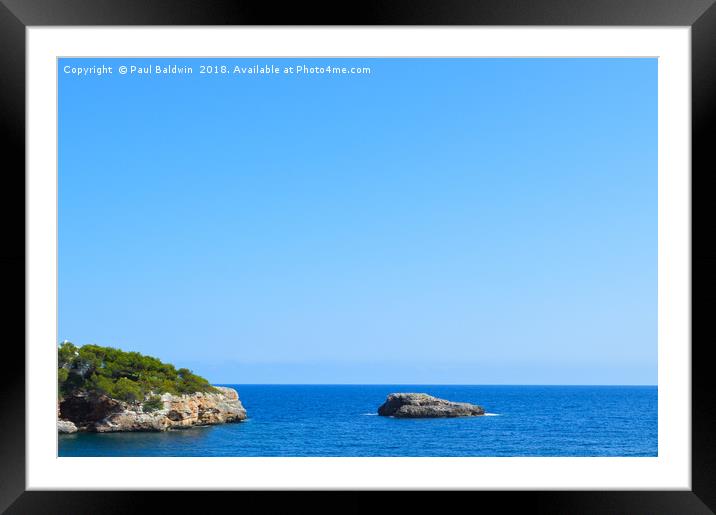 View from Cala Ferrera Framed Mounted Print by Paul Baldwin