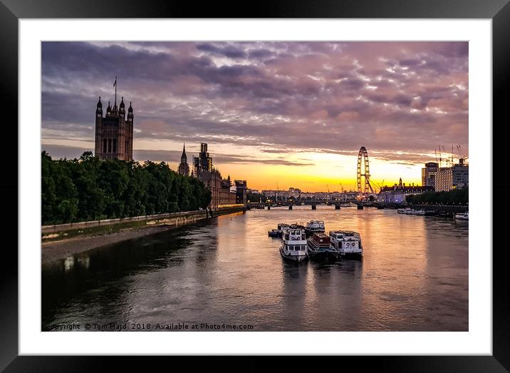 Westminster Sunrise Framed Mounted Print by Tom Hard