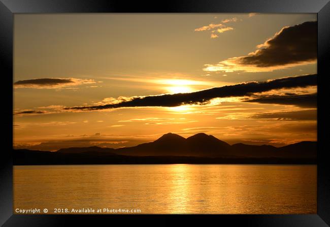 Stunning Sunrise over the Paps of Jura, Islay Framed Print by Kasia Design