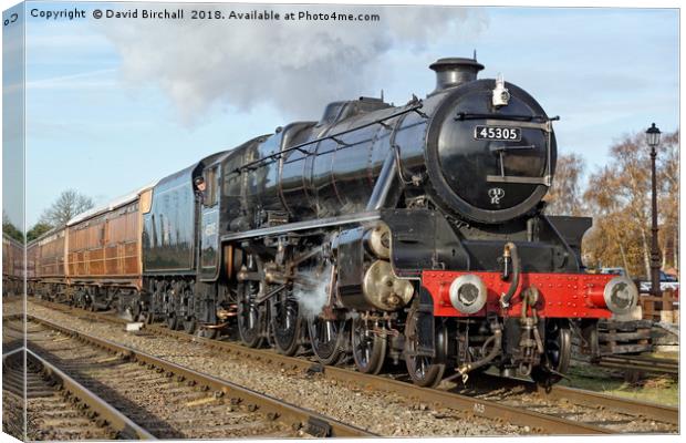 Steam locomotive 45305 at Quorn & Woodhouse Canvas Print by David Birchall